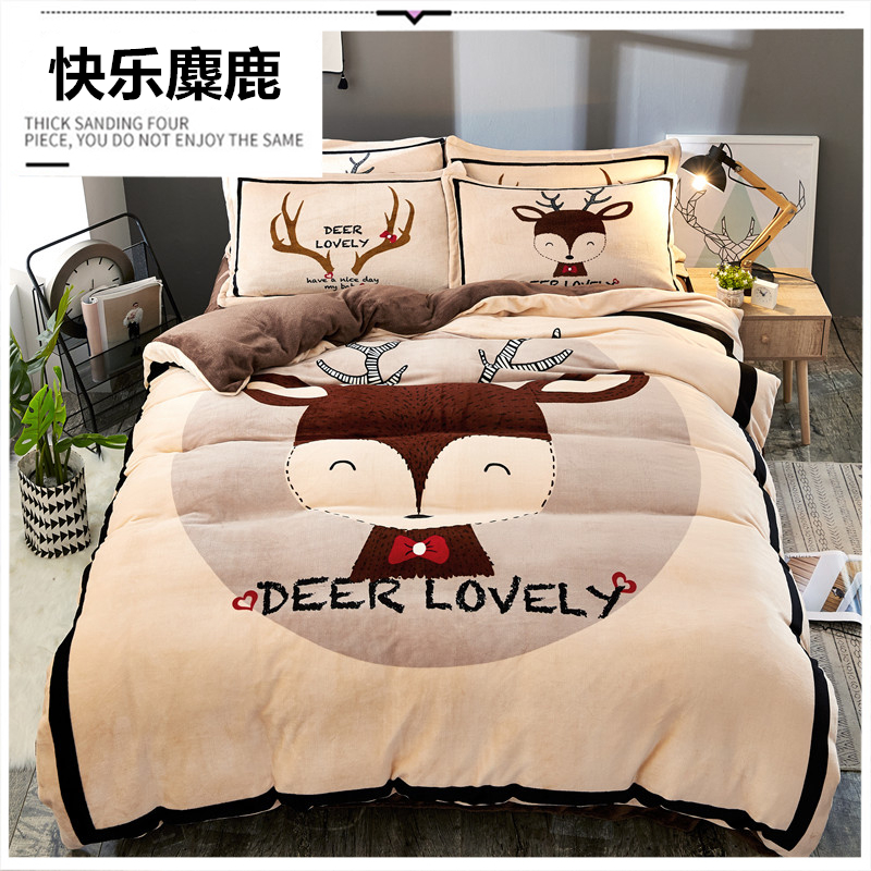 Quilt mảnh duy nhất của pháp luật nhung dày Levin mùa đông cartoon sang trọng hai mặt nhung cashmere flannel đôi hô singles chăn - Quilt Covers chăn mỏng mùa hè