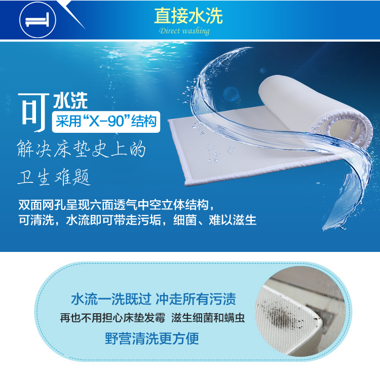 Wowo 3D nệm không-inflatable thoáng khí băng lụa mat mỏng nệm tatami có thể giặt gấp giường ký túc xá sinh viên 褥