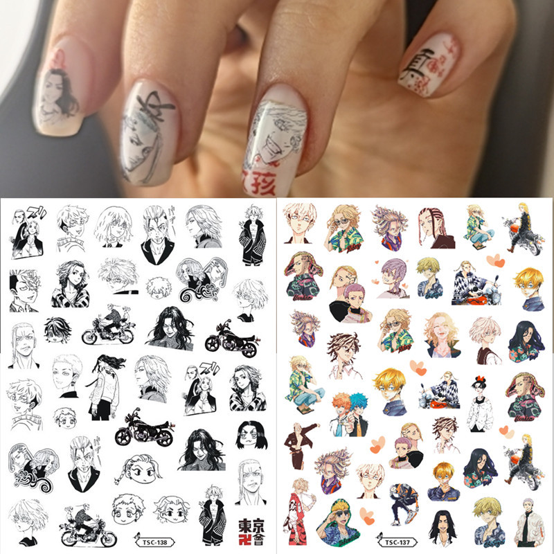 Japanese Anime Peripheral Series Cartoon Two-Dimensional Tokyo Revengers Series Nail Art Stickers Nail Decals