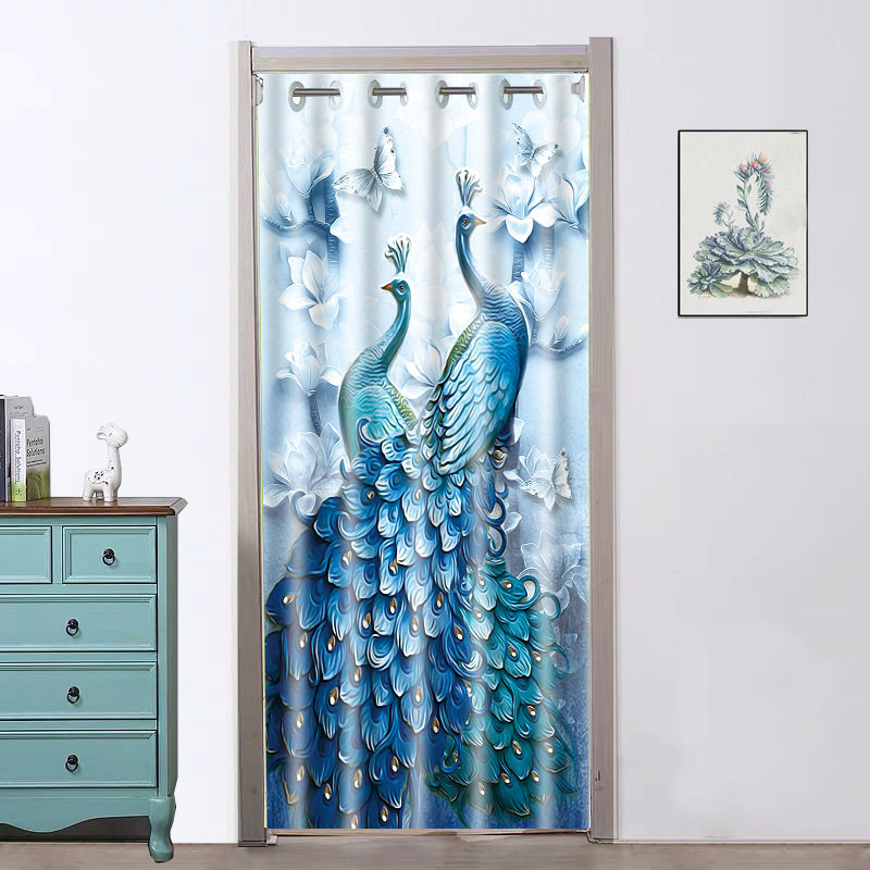 Door-curtain partition window free of punch shielding wind cloth Art Bedroom Home Toilet Fitting Room Kitchenette dressing room Buttles