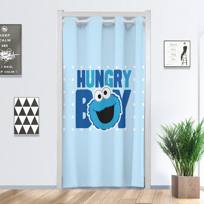 Cartoon free of punching and parting door curtain shielded from wind cloth Art Bedroom Home Toilet Try Dressing Room Kitchen Make-up Room Curtain