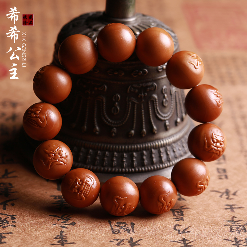 Pure handmade olive core is round Zhongkui all kinds of bracelets olive Hu core carving hand chisel men and women play and play Yu Bin