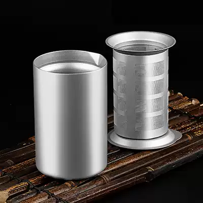 Pure Titanium double-layer tea cup tea maker kung fu teapot multi-person with filter screen portable outdoor travel set tea set