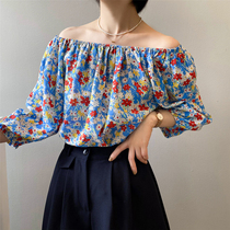 Floral short sleeve shirt women 2021 summer new Korean version of loose design sense niche one-word collar shirt shirt
