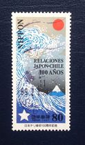 Japan Credit Sales Stamps-Japan Chile Friendship 100th Anniversary-C1597-1997-1 Full-Ukiyo-E