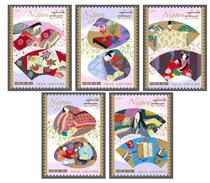 Japanese Credit Stamps - 2014 Classic Day Made 5 All C2197 - Ukiyo-e Kimono