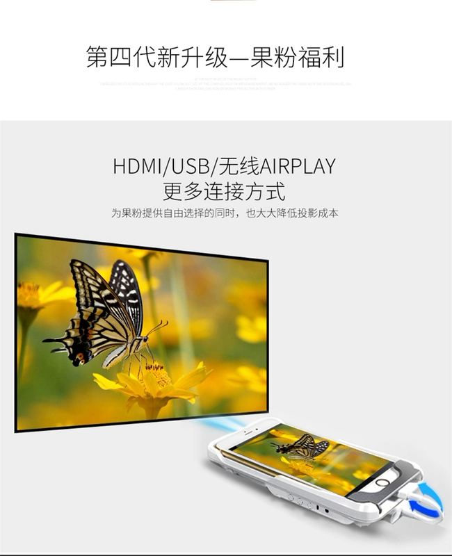 Máy chiếu MEGO Meigao G6X Mini Apple Android Điện thoại HD HDMI Máy chiếu cầm tay không dây USB - Máy chiếu máy chiếu optoma px346