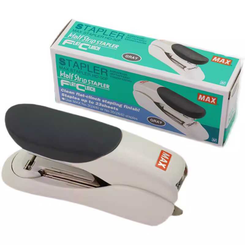 Max Flat Stapler for Office Use Hd-50F Standard Type Student-Friendly Labor-Saving No. 12 24/6 Stapler