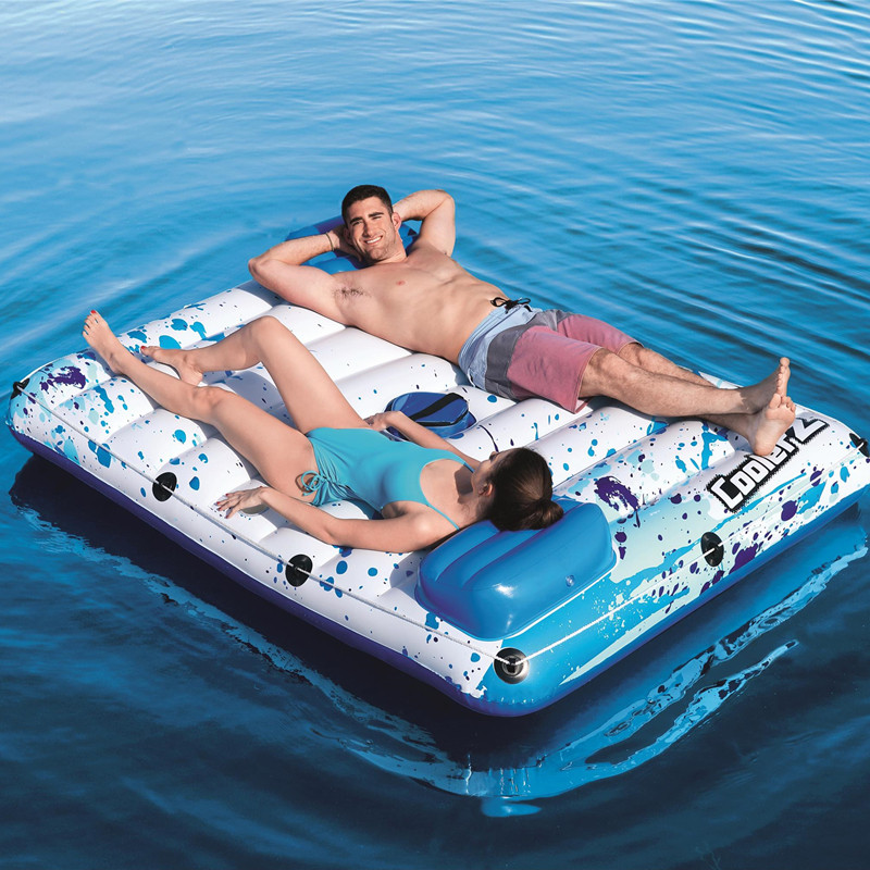 Bestway large water inflatable bed adult swimming ring thickened 2 double floating row large crocodile surf mount