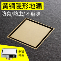 Toilet bathroom shower room sewer anti-water overflow ground leakage core invisible floor leakage deodorant brass inlaid tiles