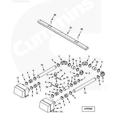 Фланцевый шланг Cummins, горбовой шланг ШЛАНГ, HUMP4098236 Ingersoll Rand 6BTA5.9 детали