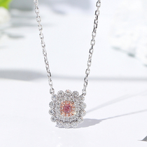 Wanlun Jewelry 18K Platinum Pink Diamond Necklace Women New Joker Group Set Diamond choker Colored Diamond Pendant Custom