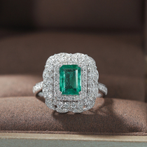 Vallon jewelry new 18k Platinum 1 44 karat natural emerald diamond ring light luxury multicolored women