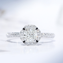 Wanlun jewelry 18k platinum diamond ring GIA80 split diamond pillow shape wedding proposal female ring customization