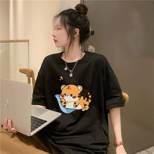 Хлопковая японская футболка с коротким рукавом для школьников, оверсайз