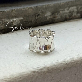 Korean imported s925 sterling silver niche design simple and versatile texture irregular wide ring finger ring joint ring
