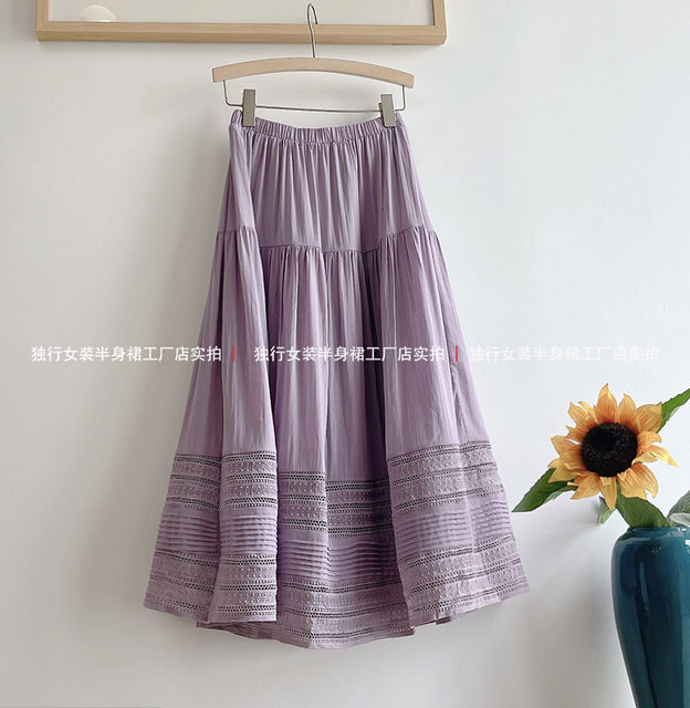 Summer new exquisite thin section lace splicing fairy skirt high waist loose little black dress design sense tutu skirt