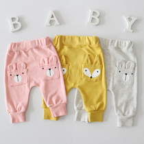 Baby leggings thin womens baby pants spring and autumn girls mens trousers childrens big pp pants cotton Haren pants