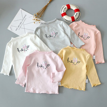 Child Clothing Baby Pure Cotton T-shirt Long Sleeve Blouse Blouse Baby Autumn Clothing Casual Undershirt Child T-Shirt Autumn Winter Toddler Clothes