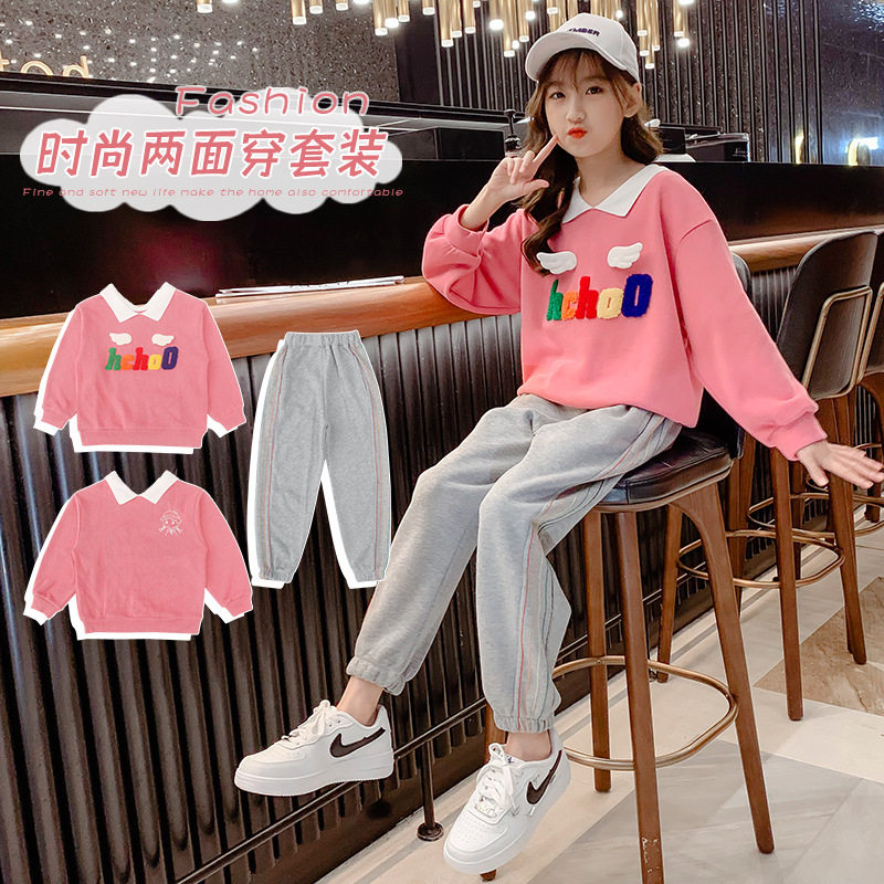 Net Red Girl Clothing Spring Clothing 2022 New Thick Cotton T Suit Big Child Girl Girl Girl Spring Autumn style Fashionable Blouse