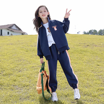 Girl Shipment Action Suit Spring Dress 2022 Foreign Air New Middle Child Women Dress Girl Spring Autumn Sports Trendy Clothes