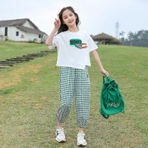 Girl Short Sleeve T-shirt 2022 New Online Red Summer Clothing Suit CUHK Boy Dress 8 Pure Cotton Summer Children Loaded Clothing