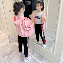 Girl Spring Clothing Sports Suit 2022 New Ocean Gas 7 Middle Child 9 Great Boy Girl Child Spring Autumn Clothes Ten-year-old Children Clothes