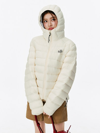 Burgenland排骨羽绒服女款冬季2025年新款显瘦连帽直筒加厚外套潮