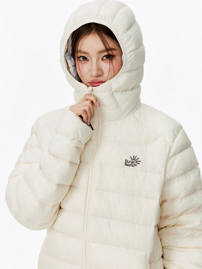 Burgenland排骨羽绒服女款冬季2025年新款显瘦连帽直筒加厚外套潮