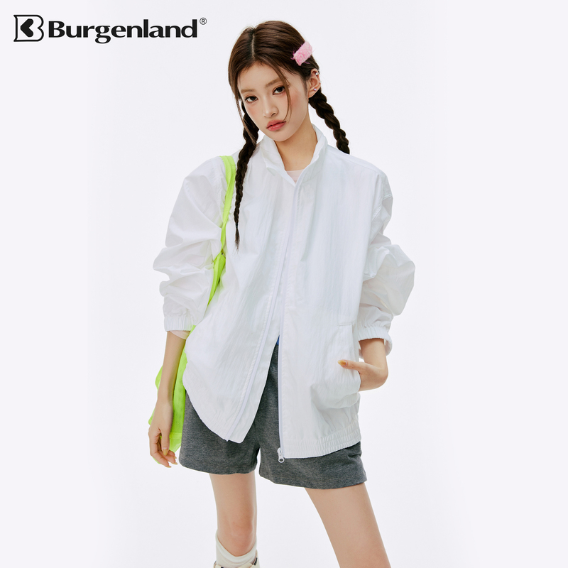 Burgenland White Retro Lapel Jacket for Women, Spring and Autumn Lightweight Cleanfit Sports Top, Trendy Brand Burgenland White Retro Lapel Jacket for Women, Spring and Autumn Lightweight Cleanfit Sports Top, Trendy Brand