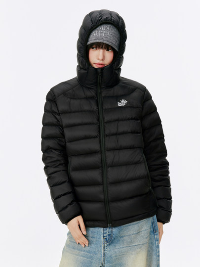 Burgenland排骨羽绒服女款冬季2025年新款显瘦连帽直筒加厚外套潮