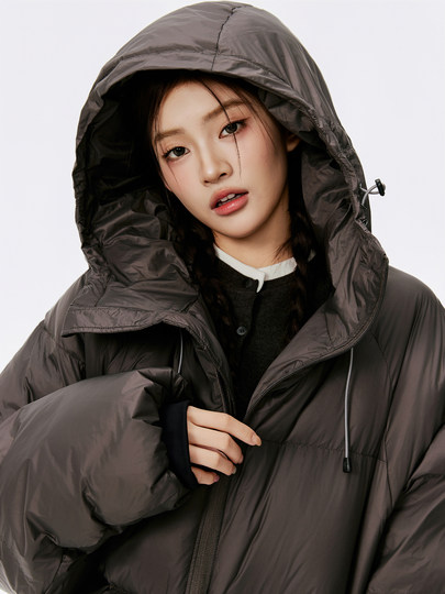 Burgenland咖色连帽泡芙羽绒服女冬季厚2025新款巨好看的加厚外套