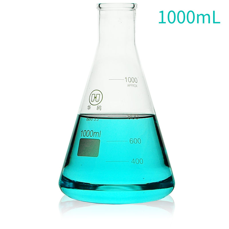华鸥玻璃三角烧瓶/烧杯 1000mL 玻璃锥形瓶 锥型烧杯实验室用摇瓶