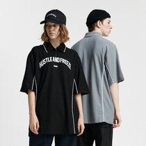 World cloth dance hustleandfreeze cotton loose hip hop short sleeve polo shirt men overszie simple