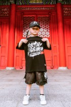 Street dance short-sleeved childrens clothing children hip-hop Harlan hiphopT shirt Europe and America loose performance dance T-shirt bboy hip hop
