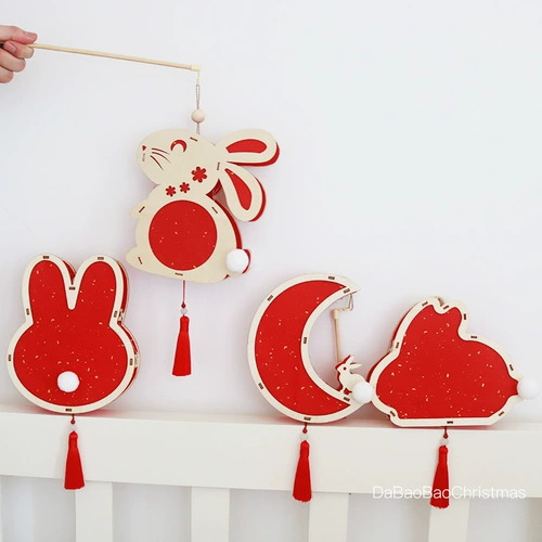 Кролик, детский фонарь, портативный набор материалов, барсетка, ханьфу, «сделай сам», детская поделка своими руками