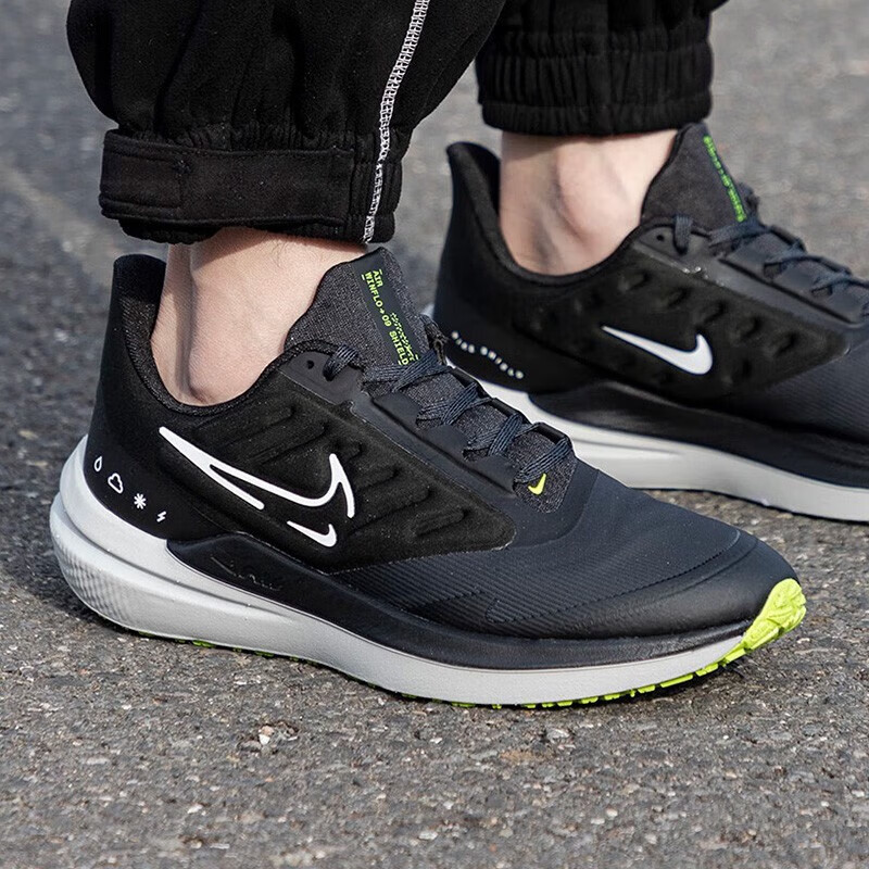 Nike Men's Shoes New Model Air Winflo 9 Water-Repellent Sports Shoes Air Cushion Cushioning Running Shoes Dm1106-001 Nike Men's Shoes New Model Air Winflo 9 Water-Repellent Sports Shoes Air Cushion Cushioning Running Shoes Dm1106-001