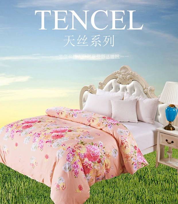 100% cotton hai mặt Tencel quilt bìa đơn mảnh 1,5 m 1,8m đơn đôi bông lụa mùa hè đơn giản - Quilt Covers