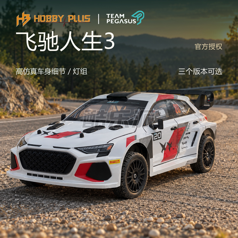 Hobby Plus Officially Licensed 1/10 Four-Wheel Drive Remote Control Rally Car Audi Model Car