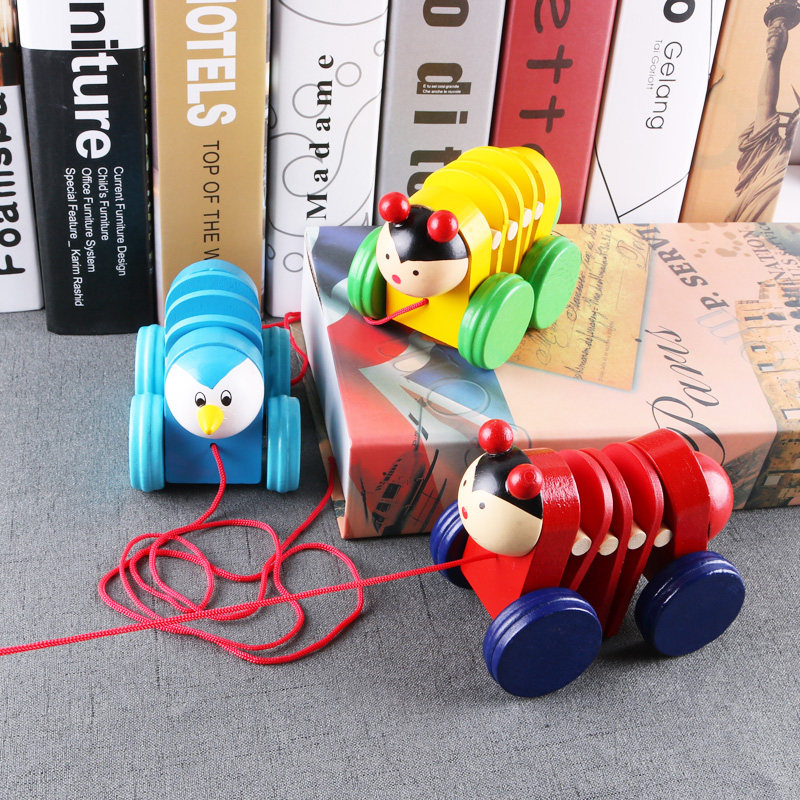 Baby pull pull pull caterpillar toy stroller Toddler children pull car Roller Toddler pull walking Hand rope