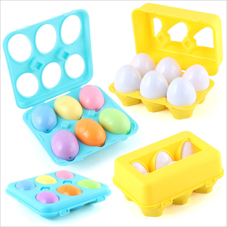 Kindergarten Baby Early Teach Shape Cognition Pairing Colorful Kini Egg Box Children Clever Egg Puzzle Toys