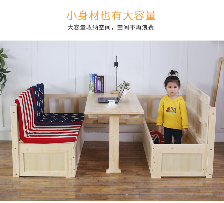 Miễn phí vận chuyển gỗ đa chức năng kép sofa giường giường trẻ em với một bàn nhỏ gọn giường thông hiện đại 1.2m - Giường giường ngủ giá rẻ