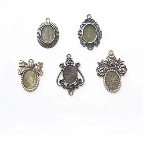 Ретро аксессуар ручной работы, медные аксессуары, подвеска, с драгоценным камнем, 14×10мм