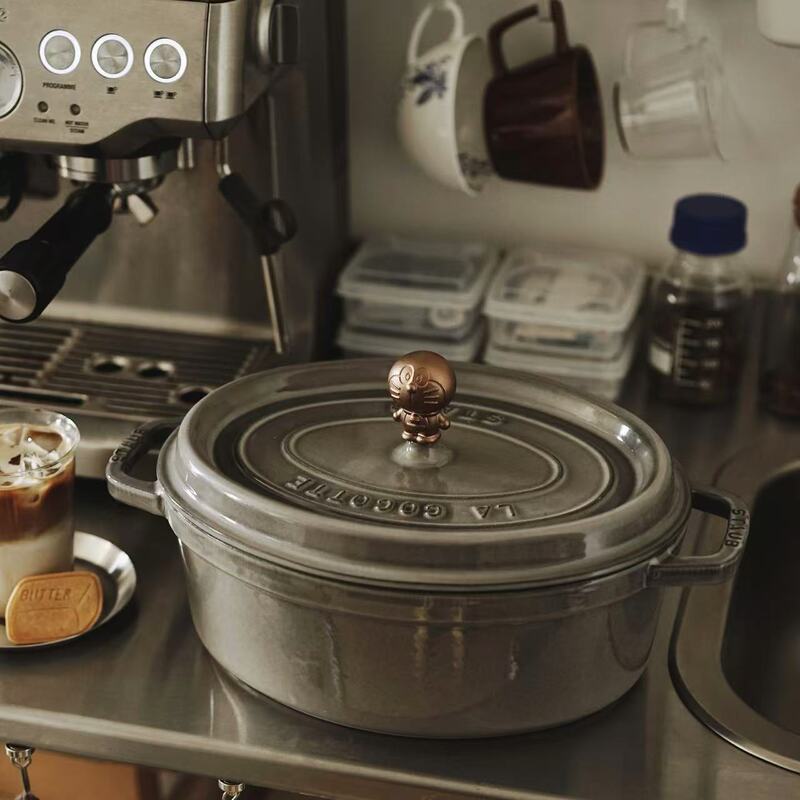 Brother Frog's Kitchen New Stainless Steel Cartoon Enamel Pot Knobs Are Suitable for Colorful Staub