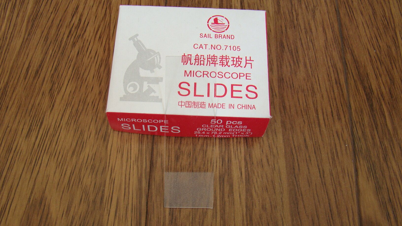 50-piece box for slide sailboard scrub surface slide 7105 microscope