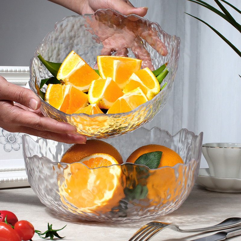 Japanese hammer-grain Phnom Penh glass bowl transparent fruit salad bowl creative Nordic Wind Sweet Bowl