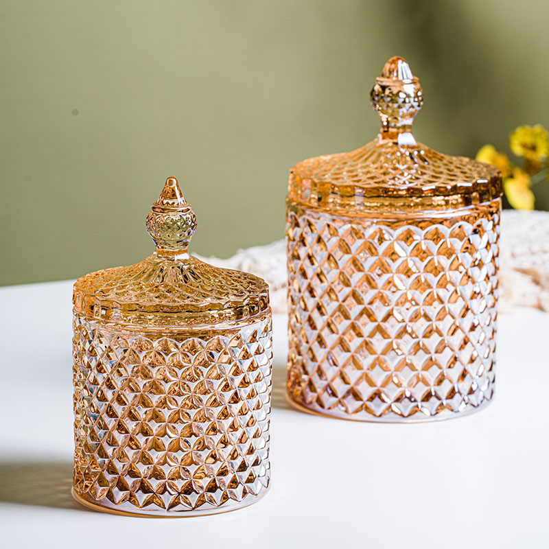 Round Glass Jars Candy Grocery Store Storage Bottle Seasoning Seals Moisture-proof samples Showcases Bottle Eurostyle High Face Value