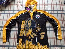 (Clearance) North American rugby NFL Pittsburgh Steelers Adult Plus Size Fans Comic Long Sleeve Quick Cap T-Shirt