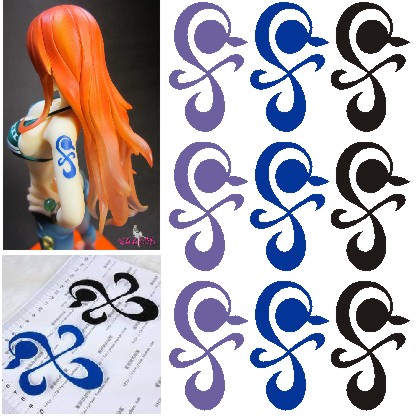 Sea thief Wang Na beauty cosplay arm orange windmill tattooed with cartoon tattoo patch customised to make waterproof