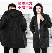 Plus velvet thickened overcoat mens wear-resistant adult dust-proof and waterproof Korean overalls new loading and unloading mens coat staff